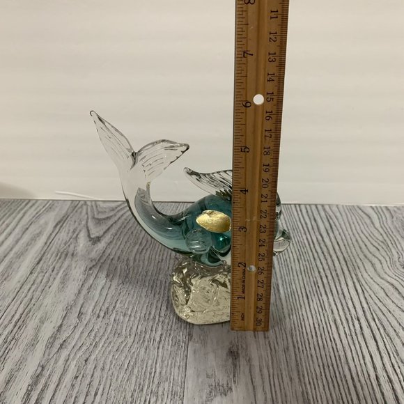 Vintage Arte Murano Venezuela Art Glass Ice Blue Fish Figure - Picture 7 of 9